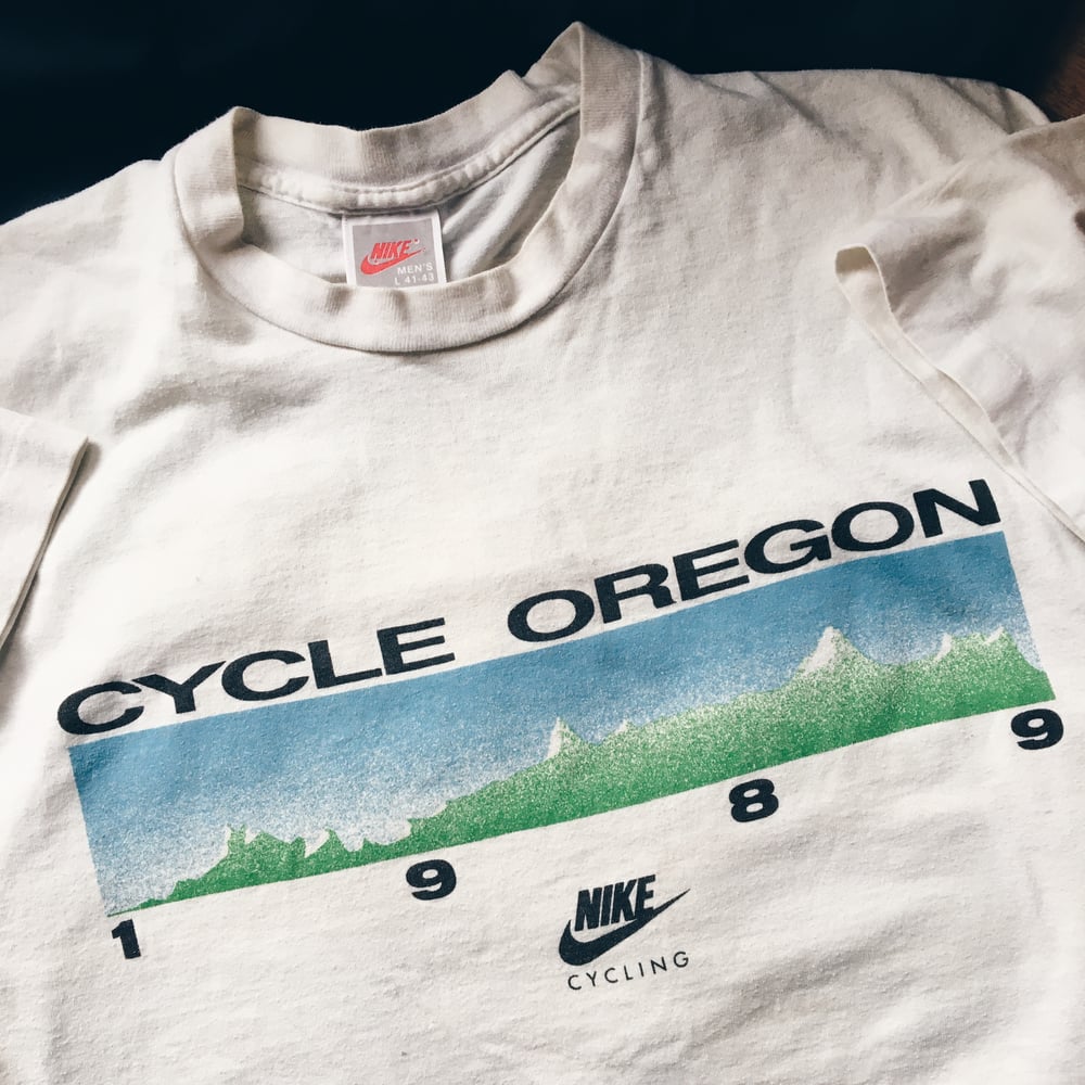 Image of Original 1989 Nike Cycle Oregon Promo Tee.