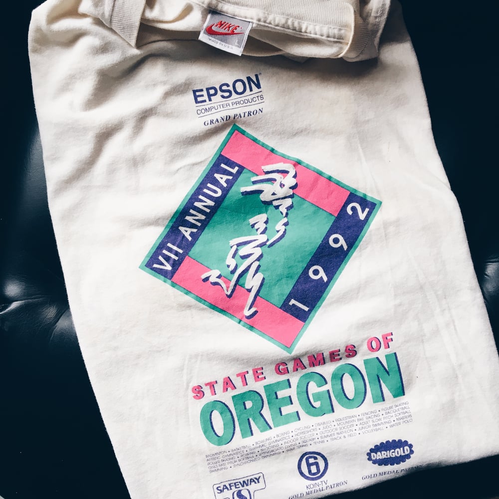 Image of Original 1992 Nike “State Games Of Oregon” Promo Tee.