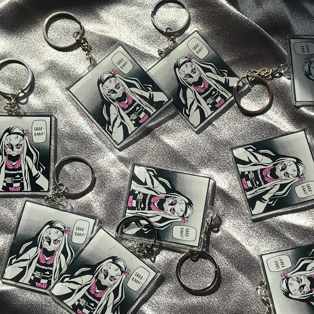 Image of Angry nezuko keychain 