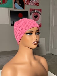 Image 1 of Pink Fitted Beanie
