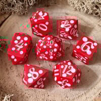 Image 4 of Handmade Mushroom Dice Set | Set 2 White Ink