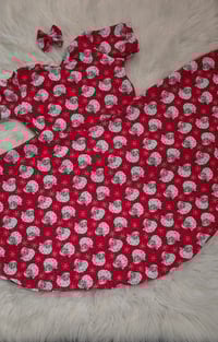 Image 2 of Santa Claus dress and bow short sleeve 
