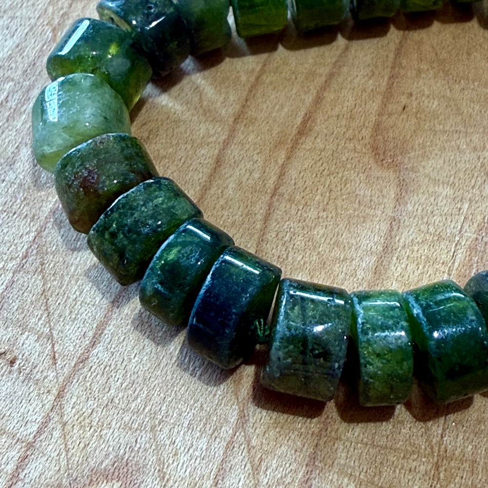 Image of Chunky Green Garnet Beaded Necklace