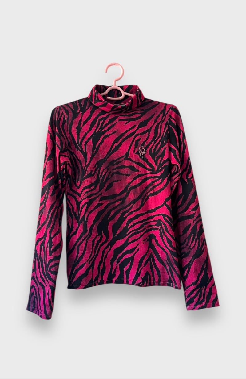 Image of Pink Zebra Rollneck Top