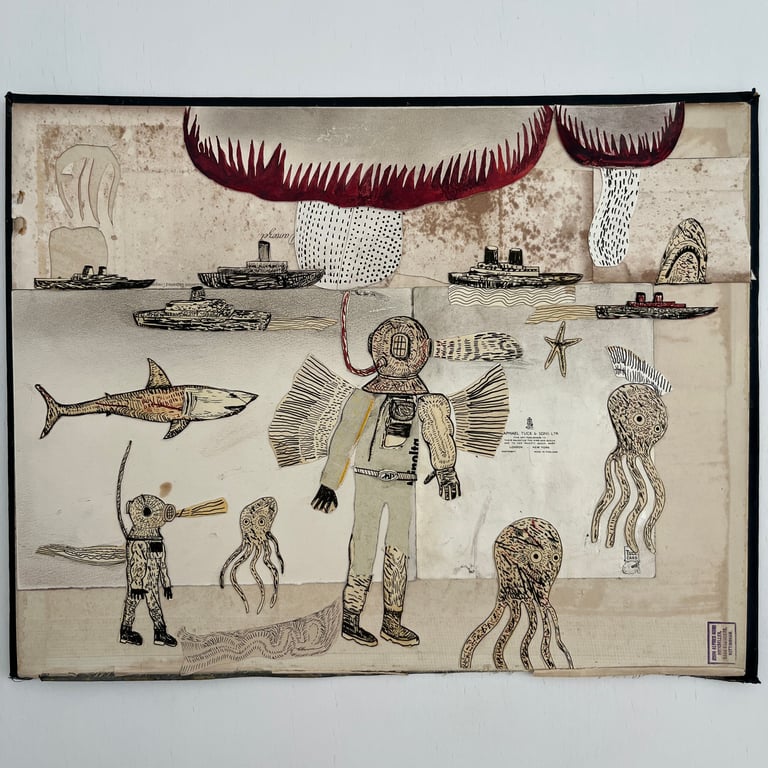 Deep Sea Diver Collage Image 3