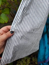 Image 6 of Wanderlust - Velvet evil eye protection jacket - Grey /light blue 6-12 uk