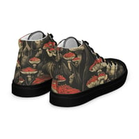 Image 3 of Dark Cottagecore Goth Inspired Vibrant Mushroom Men’s high top canvas shoes