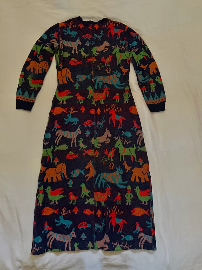 70s animal kingdom maxi cardigan zodiac