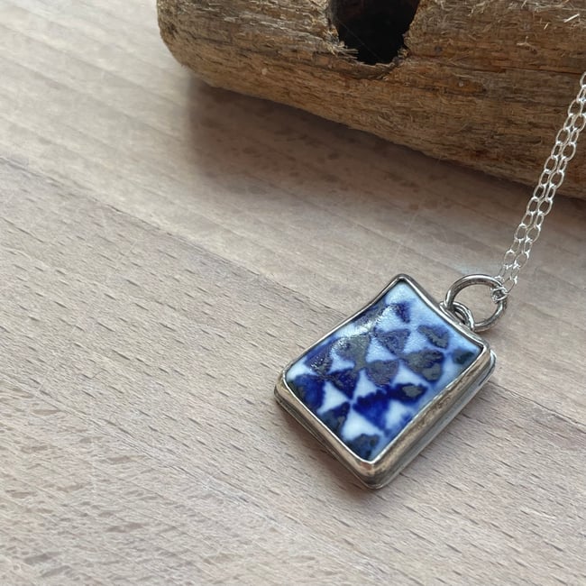 Porcelain & silver necklace 1