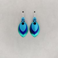 Blue Lagoon Triple Scale Earrings