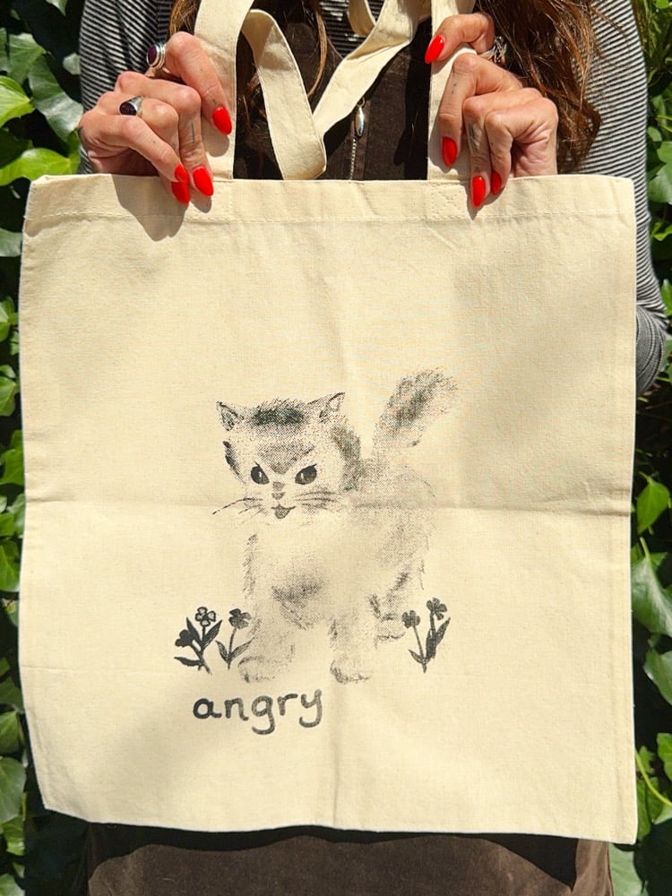 Image of Angry Cat Tote Bag