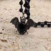 Image 1 of Black Onyx Bat Necklace