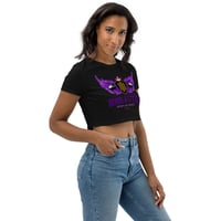 Image 4 of BOSSFITTED Purple and Gold Organic Crop Top