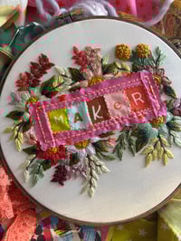 Image 2 of 8” ‘Maker’ letters floral hoop