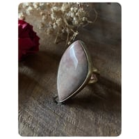 Image 1 of Grey/Red Misty Jasper Solid Brass Ring
