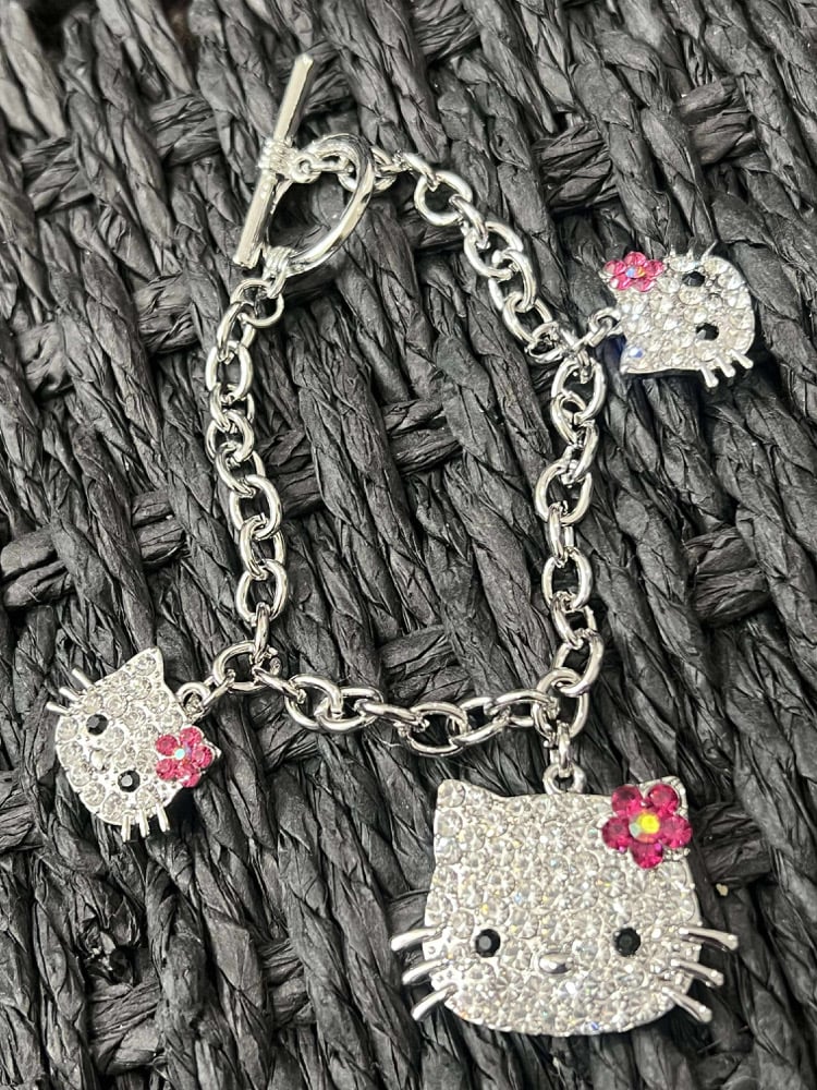 Image of Hello Kitty Rhinestone Dangel Bracelet 
