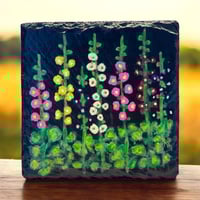 Image 6 of Wildflower Painted Slate Coaster Set