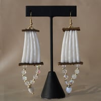 Image 2 of White Gold One Tier Dentalium Earrings