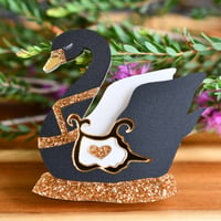 Giselle - Black Swan Carousel Brooch gold 