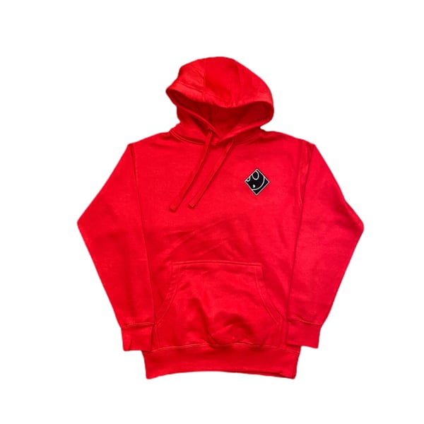 Image of Ghost Stitch Hoodie in Cherry Red/Black/White