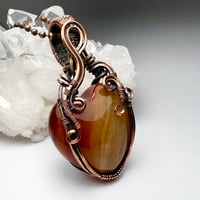Image 2 of Heart Stone Carnelian and Copper Necklace