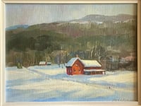 Image 3 of Wintry Oil Landscape on Board