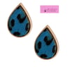 Crave Blue Leopard Teardrop Earrings