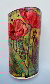 Image 3 of “corn poppies” reduction lustre vase
