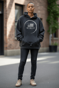 Image 5 of Get Use 2 It Oversize Vintage Identity Hoodie Black 