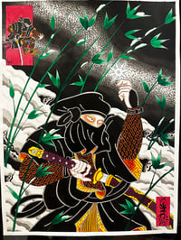 Image 2 of A2 original painting, Shinobi in the snow. 