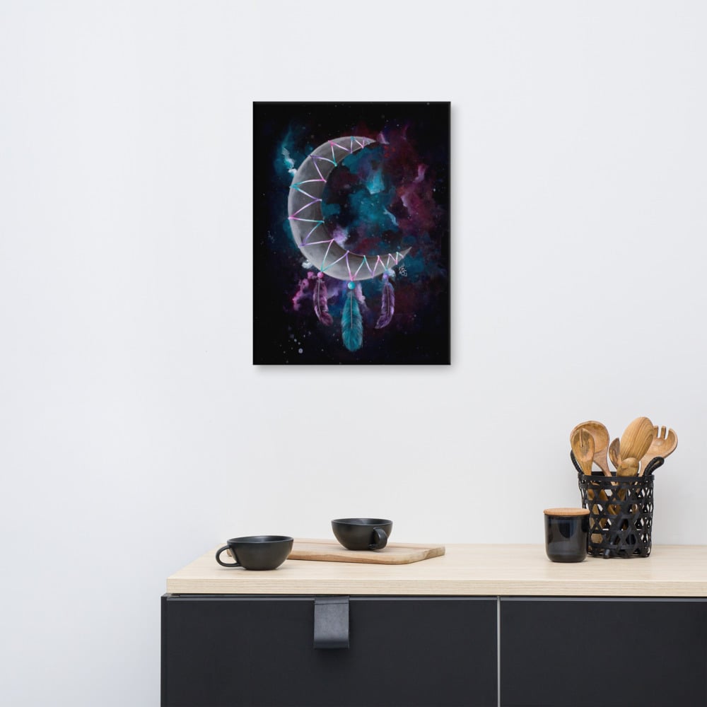 Image of Moon Dream Catcher on Canvas
