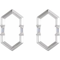 Image 1 of Geometric natural diamond baguette earrings 