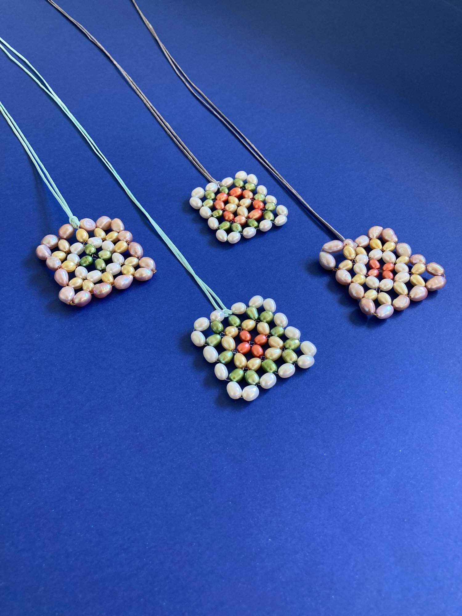 Image of Pearl crochet pendant VI