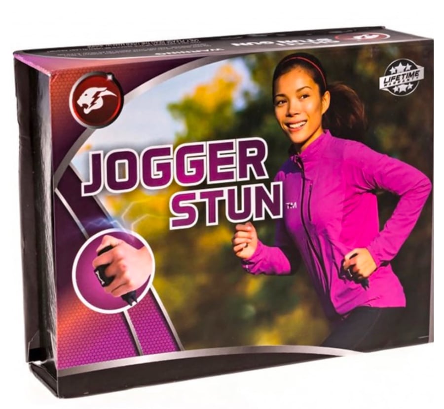 Image of Jogger Spiked  Knuckle Stun Gun With Alarm (Purple )