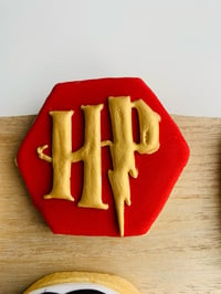 Image 2 of Harry Potter themed personalised birthday biscuit set