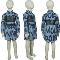 Image 2 of 2 piece shirt dress with mini leather vest