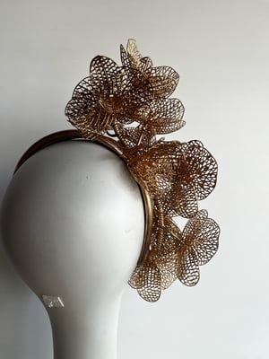 Image of Gold orchid headpiece #2