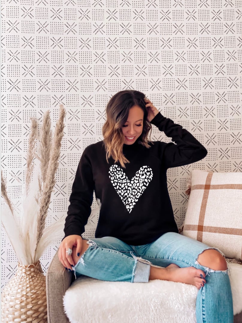 Image of Leopard Heart Sweater