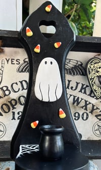 Image 3 of Candycorn Ghost Candlestick Holder