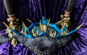 Blue Quartz & Gold Ombré Antler Crown