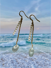 Image 1 of Seafoam Seaglass Dangles 
