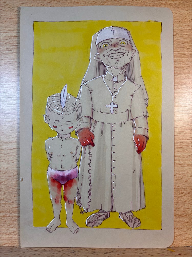 Image of Residential Rape 5.5x8.5 original illustration