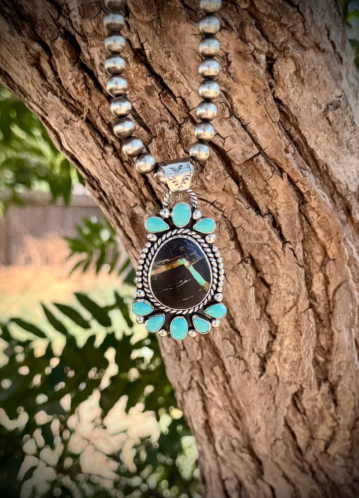 Image of Blackjack & Nevada Turquoise pendant