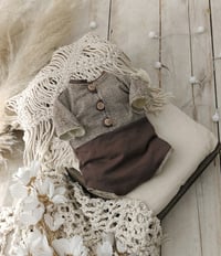 Image 1 of Newborn bodysuit for photo shoots| Andre | brown | photo props