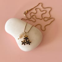 Image 1 of Triple Daisy and Pearl Necklace