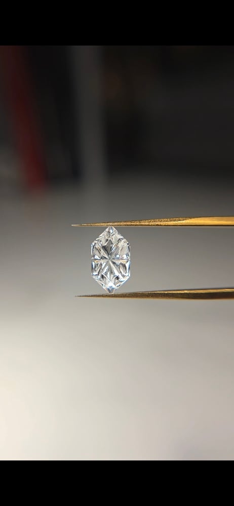 Image of White Sapphire — Dutch Marquise Fantasy Cut