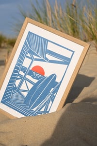 Image 2 of Linogravure 20 x 30 cm • Surf Spot 