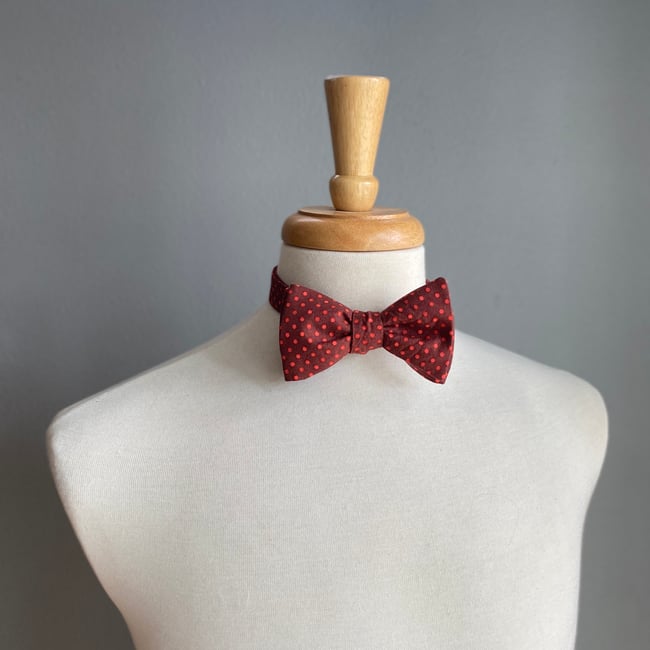 Burgundy Dot Bow Tie