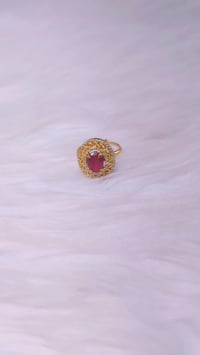 Image 3 of ADR45014_ Red Stone American Diamond Adjustable Ring