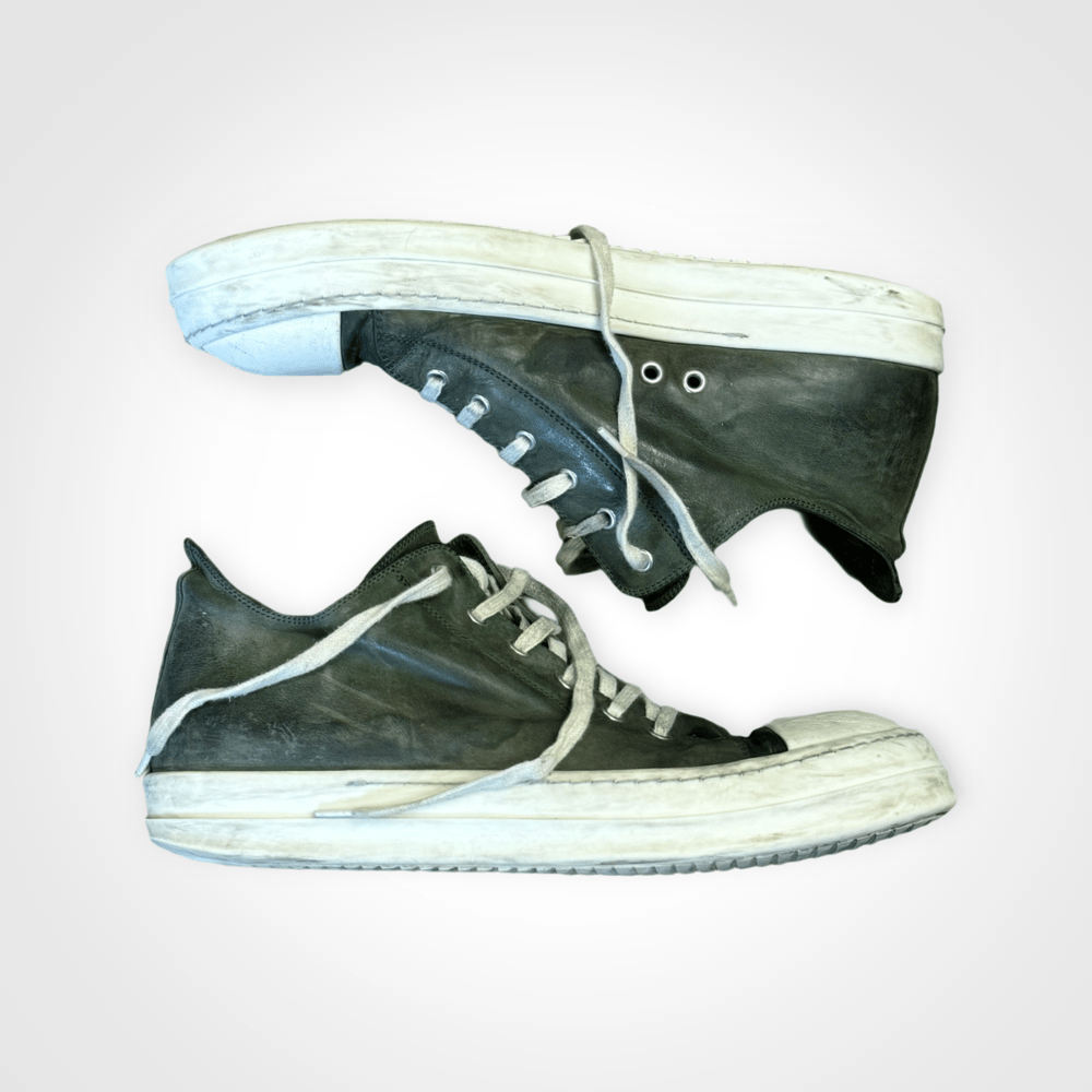 Image of Rick Owens Faded Green Lowtop Ramones